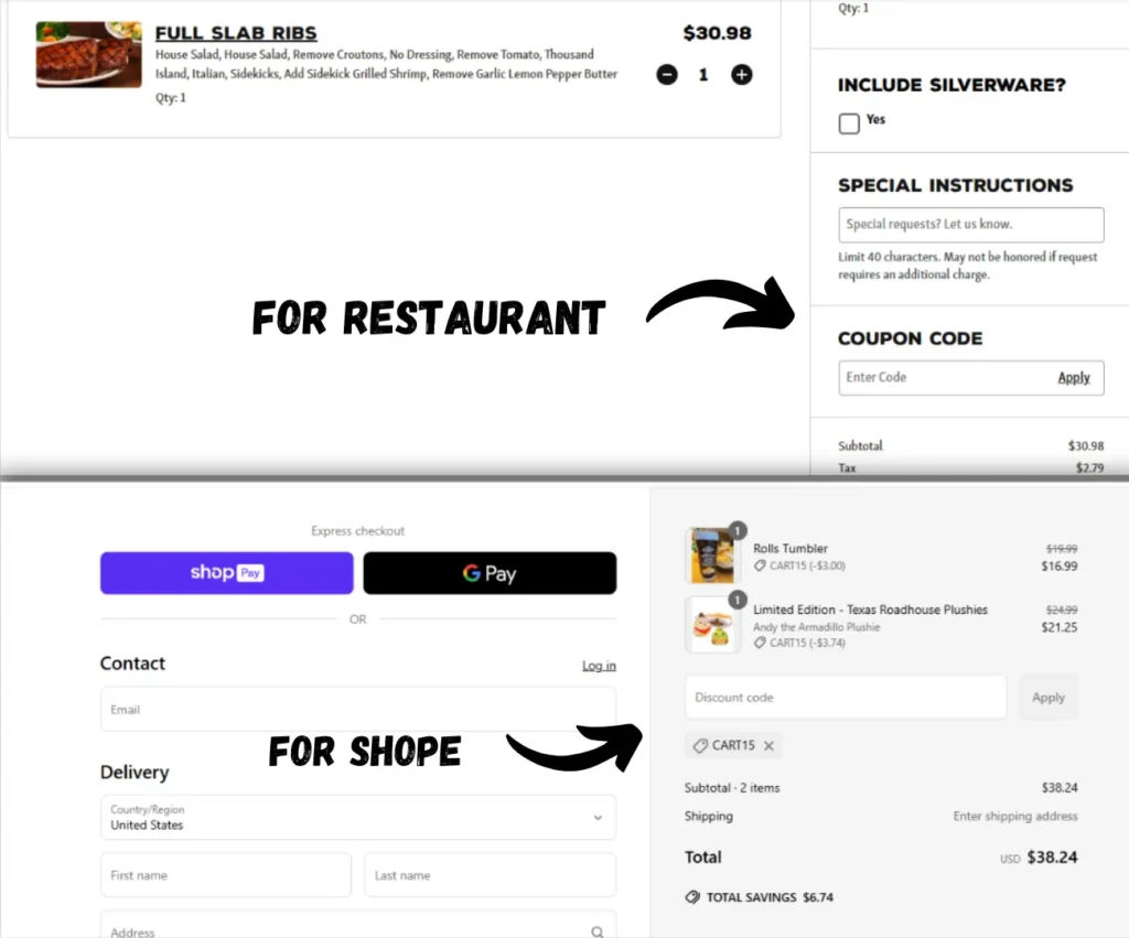 Texas Roadhouse coupons entry box infographic